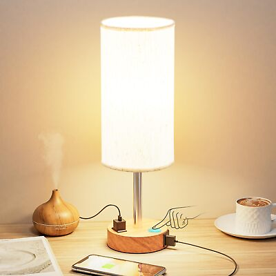 #ad Lamp for Bedroom Nightstand 3 Way Dimmable Touch Small Lamp USB C Charging $33.59