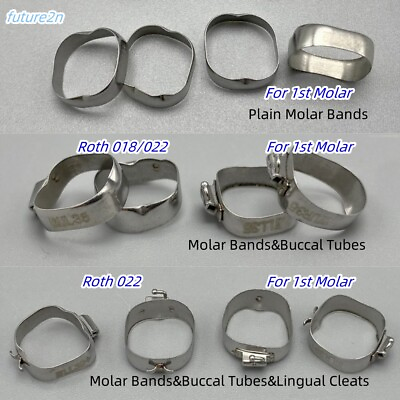 #ad Dental Ortho 1st Plain Molar Bands Buccal Tubes Cleats Roth 022 #29 44 U1 L1 $17.59