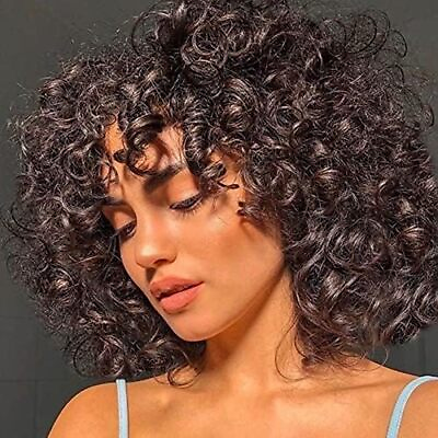 #ad Human Hair Wig Water Curly Wave Short Wigs Full Machine Wigs for Women 10inch $42.77