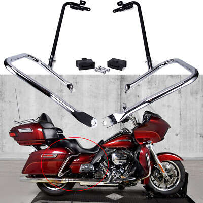 #ad 2x Saddlebag Bracket Guard Crash Bars For Harley Touring Street Glide FLHX 14 23 $67.63