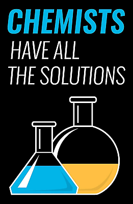 #ad Chemist Solutions Poster Scientist Wall Print Classroom 18 X 24 Inches $35.99