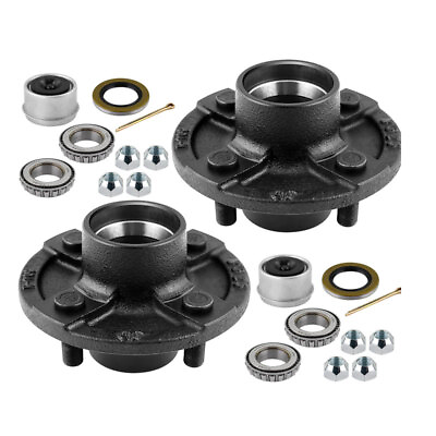 #ad For 2000lbs 4 on 4 Trailer Idler Hub Kits for 1 1 16”or 1”Axles 4 L44643 Bearing $45.56