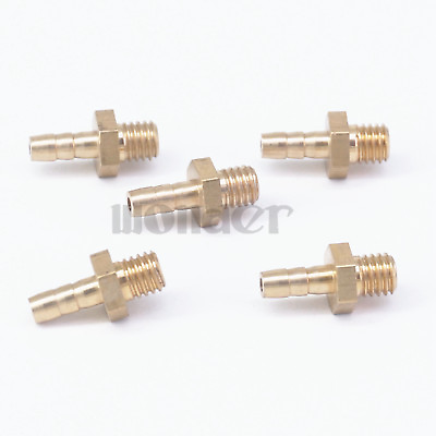 #ad 5pcs Hose Barb I D 3mm x M5 Male Brass Coupler Splicer Pipe Fitting Adapters $6.20
