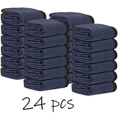 #ad 24pack Industrial Shipping Blankets Furniture Protective Moving Pads Heavy duty $106.58