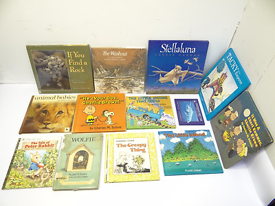 #ad Mixed Lot Childrens Kids Hardcover Books Little Golden Book Wolfie Animal $20.00