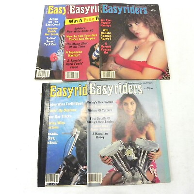 #ad EASY RIDERS MAGAZINE LOT OF 5 1983 MARCH APRIL MAY JULY DEC TAPED SPINE VTG $19.98