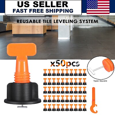 #ad 50X Floor Wall Tile Levelling System Leveler Tools Set Kit Reusable Construction $15.99
