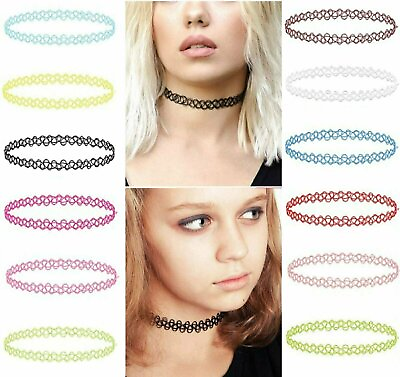#ad Choker Stretch Necklace Henna Tattoo Chain Collar Women Dress Jewelry $3.09