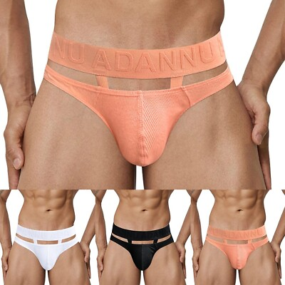 #ad Trendy Low Rise Hollow Out Underwear Briefs for Men Cotton Underpants Bikini $11.73