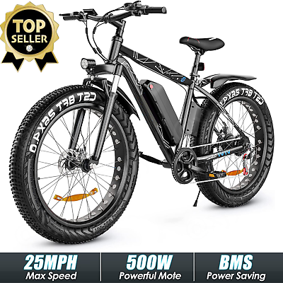 #ad 500W Electric Bike20 26#x27;#x27; Mountain Bicycle Commuter City Ebike 25 20MPH Adults $478.99