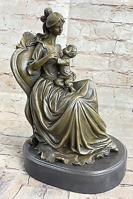 #ad Bronze sculpture mother love Mother lovingly holding child Lost Wax Method $209.65