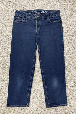 #ad Sonoma Capris Jeans Women#x27;s Size 4 Mid Rise Denim Stretch 28x22 $15.99