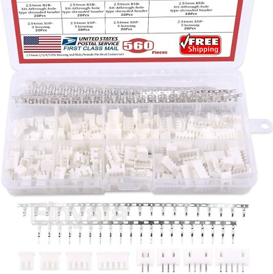 #ad 560Pcs 2 5Pin JST XH 2.54mm Wire Male Female Housing Connector Bare Terminal Kit $11.69