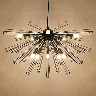 #ad Black Sputnik Chandelier 10 Light Fixture Dining Room Pendant Lighting Firework $124.00