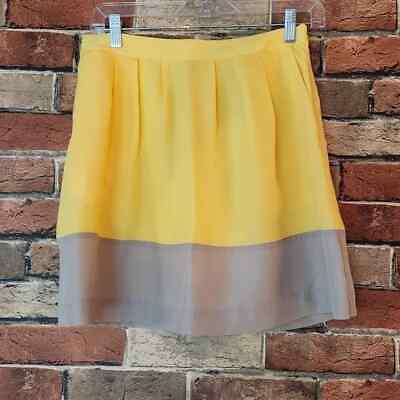 #ad J Crew Yellow and Gray Colorblock Mini Skirt with pockets Size 2 Lined $15.00