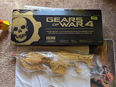 #ad Gears Of War 4 Limited Edition 1:1 Scale Replica Gold Lancer Open Box Unused $264.99