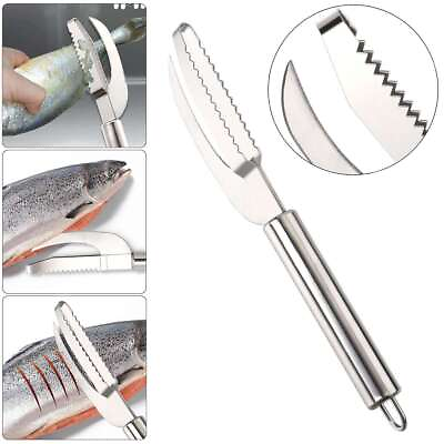 #ad 3 In 1 Fish Scale Remover Hanging Fish Scale Cutter Stainless Steel Fish Scaler $7.43
