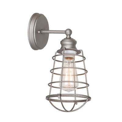 #ad Indoor Wall Light in Galvanized Steel Finish with Wire Shades Rustic Retro Light $30.71