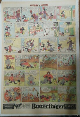 #ad Mickey Mouse amp; Timid Elmer Sunday Walt Disney from 2 5 1939 Full Page Size $16.00
