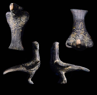 #ad Ancient Roman Bronze Peacock STATUETTE Figurine Artifact Antiquity w COA $228.25