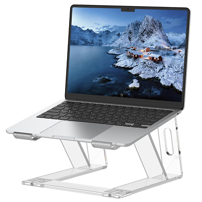 #ad Laptop Stand for Desk Acrylic Computer Riser Ergonomic Laptops Elevator Stabl $32.49