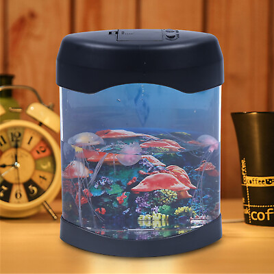 #ad LED Jellyfish Lamp Electric Aquarium Tank Mood Night Light Jellyfish Lamp $23.75