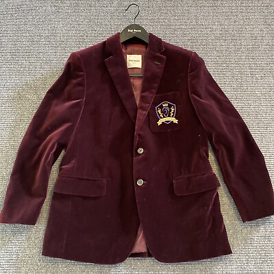 #ad High Society Jacket Mens Burgundy Two Buttons Bespoke Fabula Sed Vera Ear Suede $35.00