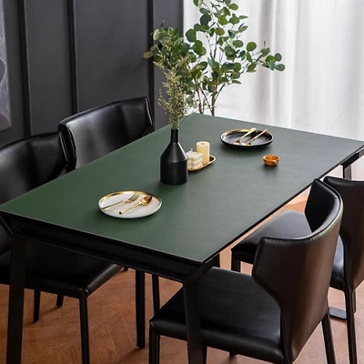 #ad 2mm PU Leather Tablecloth PVC Tablecloth Desk Waterproof Oil Proof Table Cover $224.18