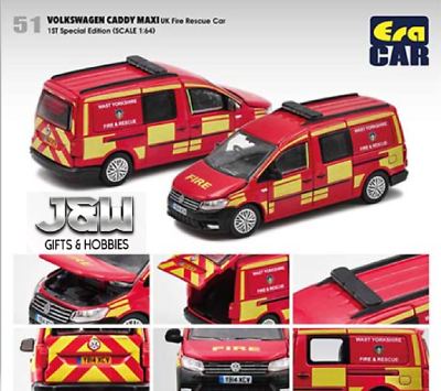 #ad ERA Car Volkswagen Caddy Maxi UK Fire Rescue Limited Edition 1 64 $7.99