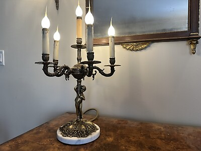 #ad Vintage Brass Candelabra Lamp $170.00
