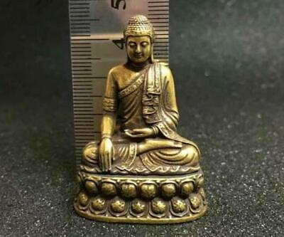 #ad Rare old Brass Collection Buddha Sakyamuni statuefigure scene home decoration $5.87