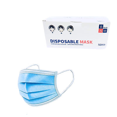 #ad BNM Health Disposable Face Mask Non Medical Surgical 3 Ply Ear loop Blue Mask $135.99