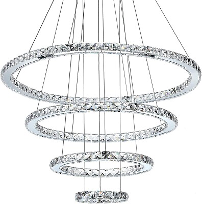 #ad MEEROSEE Crystal Chandeliers Modern LED Ceiling Lights Fixtures Pendant Lighting $89.99