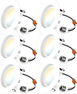 #ad Sunco 6 Pack LED Recessed Lighting 4 Inch Selectable 2700K 3000K 3500K 4000K 50 $50.99