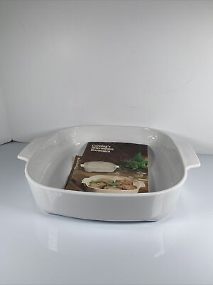 #ad CORNING WARE JUST WHITE 10quot; MICROWAVE BROWNING DISH MW A 10 With Manuel $14.99