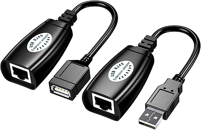 #ad Â USB over Cat5 5E 6 Extension Cable RJ45 Adapter Set $13.99