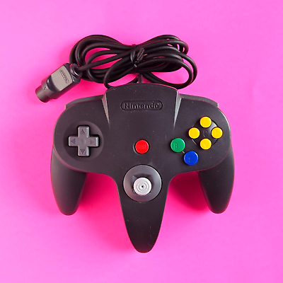 #ad Official Nintendo 64 BLACK GRAY Controller AUTHENTIC 👾 OEM N64 NUS 005 USED $18.99