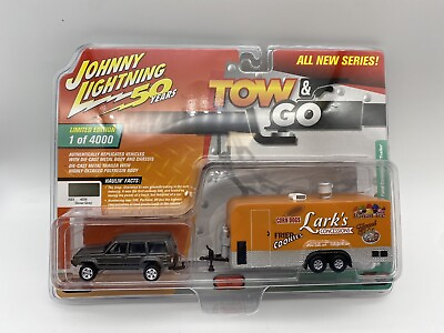 #ad New Johnny Lightning Tow amp; Go Jeep Cherokee XJ Sport w Food Concession Trailer $15.99