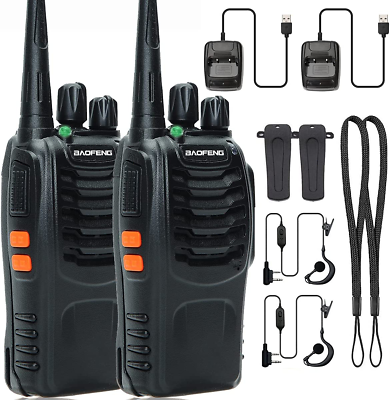 #ad Walkie Talkies Long Range with Earpiece Mic Two Way Radios Handheld Transceiver $26.23
