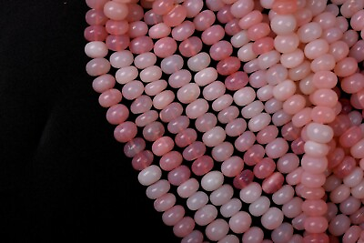 #ad Pink Opal Gemstone Beads 8 9 mm Rondelle Beads smooth Necklace Beads 16quot; $22.05