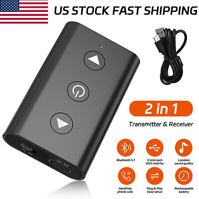 #ad Portable Bluetooth 5.1 Transmitter Receiver Wireless Aux Car Air Audio Adapter $16.99