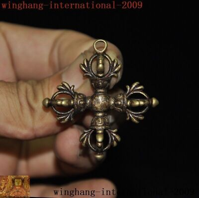 #ad Old Tibetan Buddhism Bronze Vajra Dorje Phurpa Exorcism Talisman statue Pendant $7.55