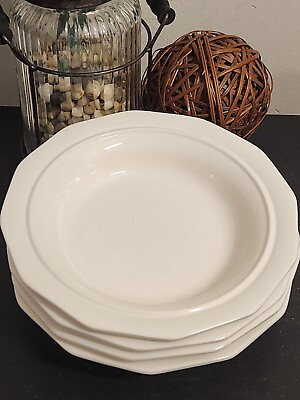 #ad 4 Vintage Pfaltzgraff White Heritage Round Rimmed Soup Salad Bowls 8½quot; # 2 12 $33.97