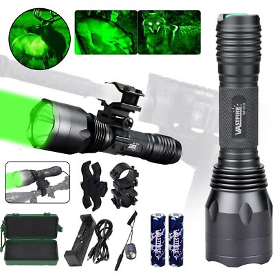 #ad 800Yards TAC Green Light LED Flashlight Predator Torch Scope 20mm Rail Mount US $25.99
