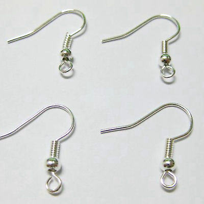 #ad 200 Silver Plated Earring Fish Hook Coil Earwire Ear Wire Earring Finding $2.96