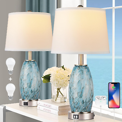 #ad #ad Table Lamps Set of 2 3 Way Lighting Modes Modern Table Lamps for Bedroom Coast $124.16