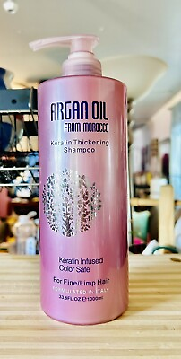 #ad Argan Oil Keratin Thickening Shampoo Color Safe For Fine Limp Hair Fr Morocco $28.26