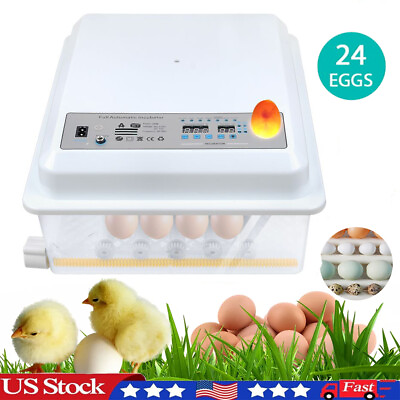 #ad 24 Eggs Digital Eggs Incubator Egg Hatcher Temperature Control Automatic Turning $50.99