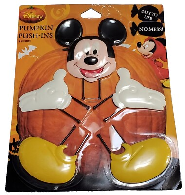 #ad Disney Mickey Mouse Pumpkin Push Ins Easy Halloween Holiday Decoration NEW $15.99