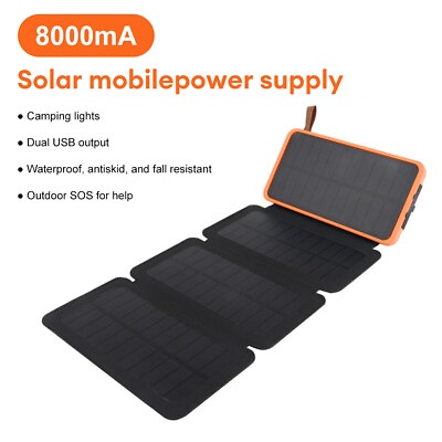 #ad Solar Power Bank 8000mAh External Battery Dual USB Charger Cell Phone Portable $26.38